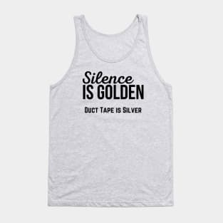 Funny Introvert Sarcastic Dark Humor Jokes Silence in Library Quiet Friend Quote Tank Top